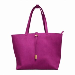 Vince Camuto Leila Purple/Pink Saffiano Faux Leather Tote OS